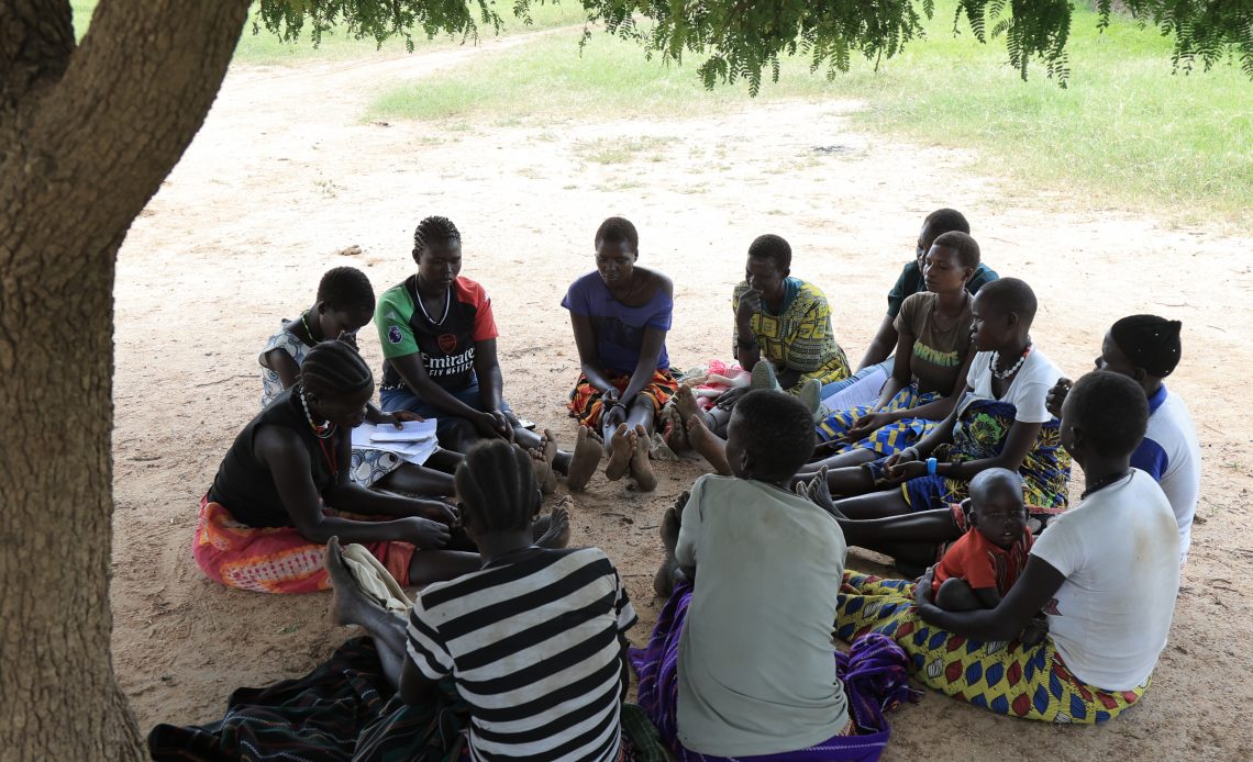 Women gather to discuss crop production in Panyagara village in Kotido district. Photo Credit: Solutions Now Africa