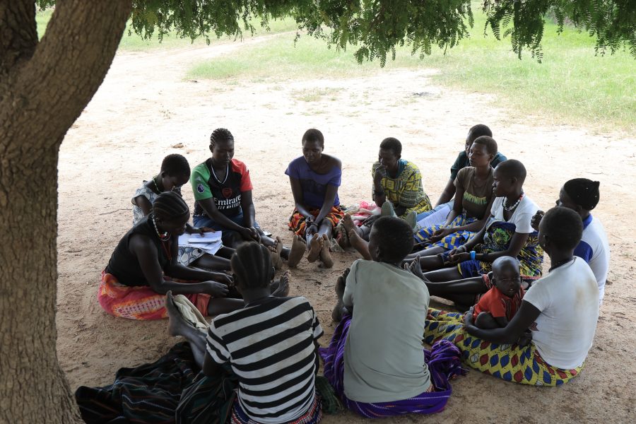 Women gather to discuss crop production in Panyagara village in Kotido district. Photo Credit: Solutions Now Africa